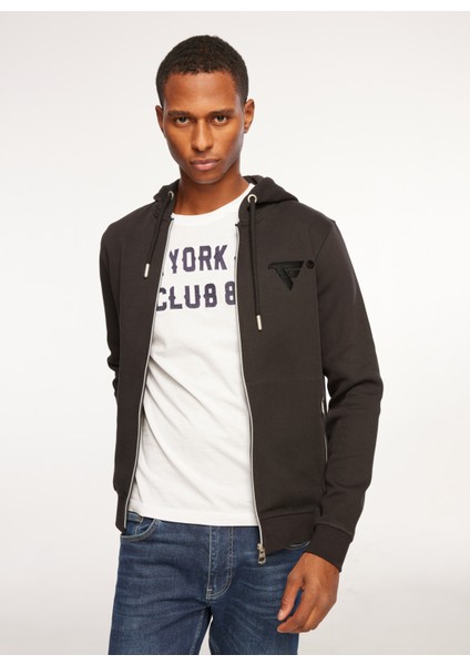 Kapüşon Yaka Siyah Erkek Sweatshırt Fm23W08Fz fırsatları