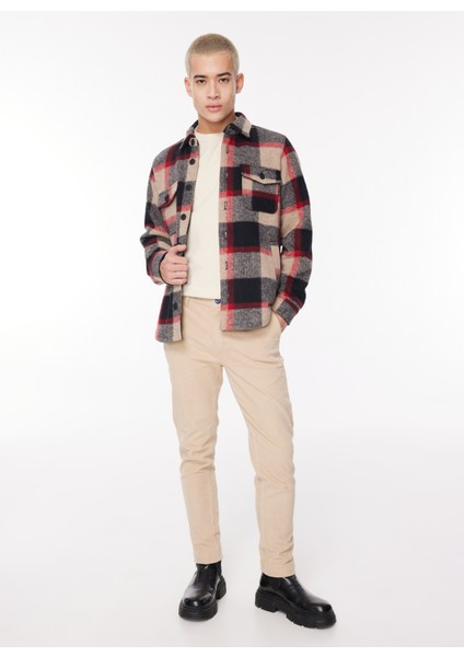 Normal Bel Normal Paça Slim Fit Taş Erkek Pantolon FM23W15PU