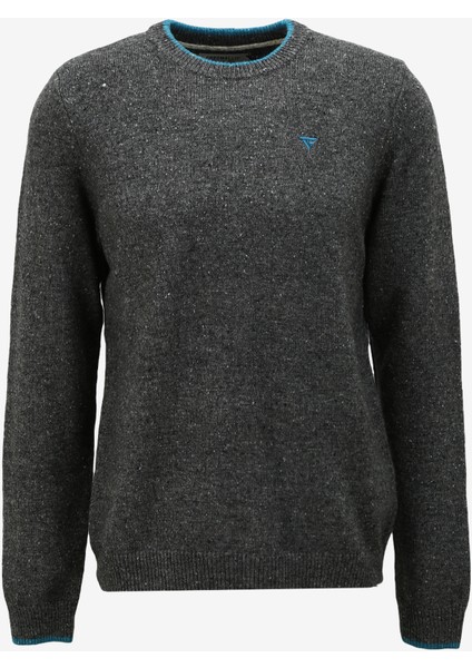 Bisiklet Yaka Slim Fit Antrasit Erkek Kazak FM23W35MG