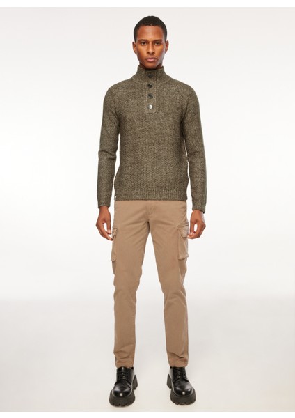Normal Bel Normal Paça Slim Fit Kahve Erkek Kargo Pantolon Fmnelson