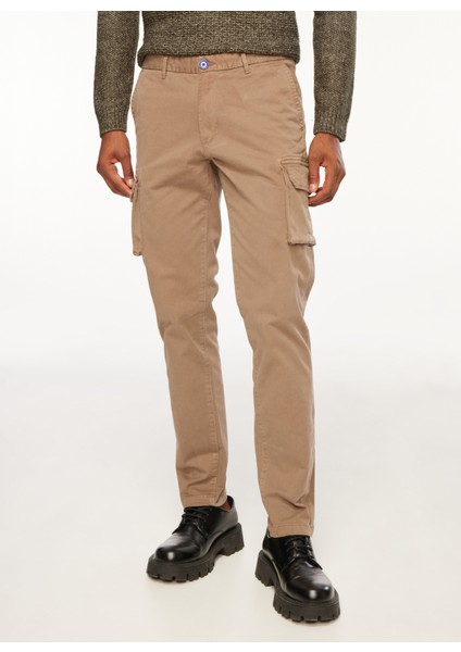 Normal Bel Normal Paça Slim Fit Kahve Erkek Kargo Pantolon Fmnelson