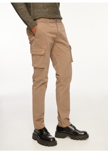 Normal Bel Normal Paça Slim Fit Kahve Erkek Kargo Pantolon Fmnelson