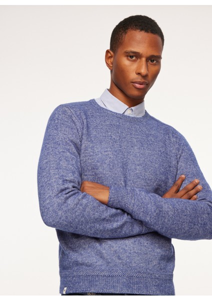 Bisiklet Yaka Slim Fit Saks Erkek Kazak FM23W37MG modelleri