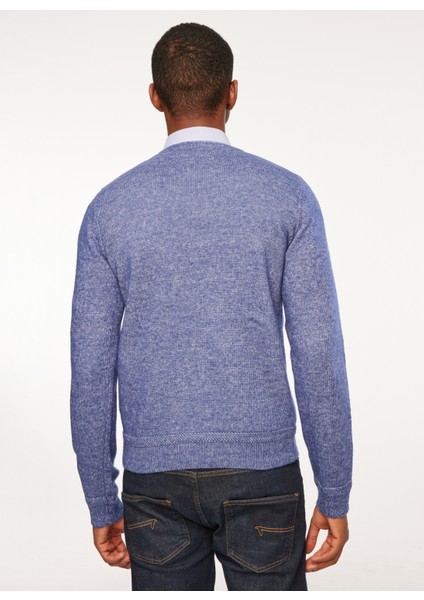 Bisiklet Yaka Slim Fit Saks Erkek Kazak FM23W37MG indirimleri