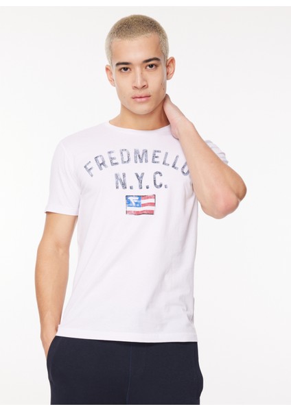 Bisiklet Yaka Beyaz Erkek T-Shirt FM23W11TG modelleri
