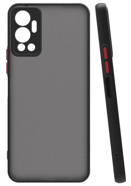 Infinix Hot 12 Kılıf Renkli Kenarlı Buzlu Kamera Korumalı Hux Kapak