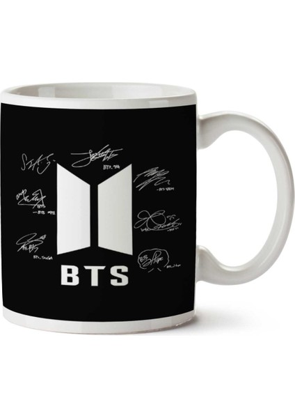 Bts Imzalar Bangtan Boys Signature Autograph Iki Tarafı Baskılı Kupa Bardak