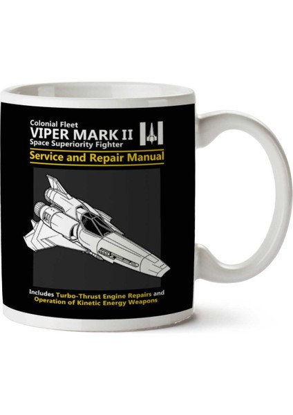 Battlestar Galactica Viper Servis ve Onarım El Kitabı Iki Tarafı Baskılı Kupa Bardak