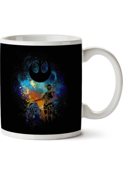 Droid Art R2D2 And C3PO Powder Splash Star Wars Iki Tarafı Baskılı Kupa Bardak