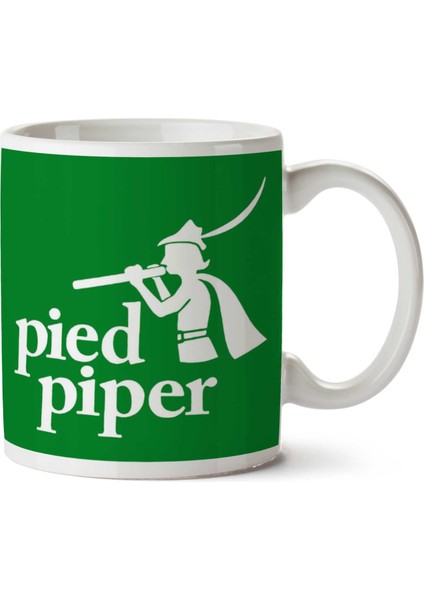 Original Pied Piper Logo Silicon Valley Iki Tarafı Baskılı Kupa Bardak