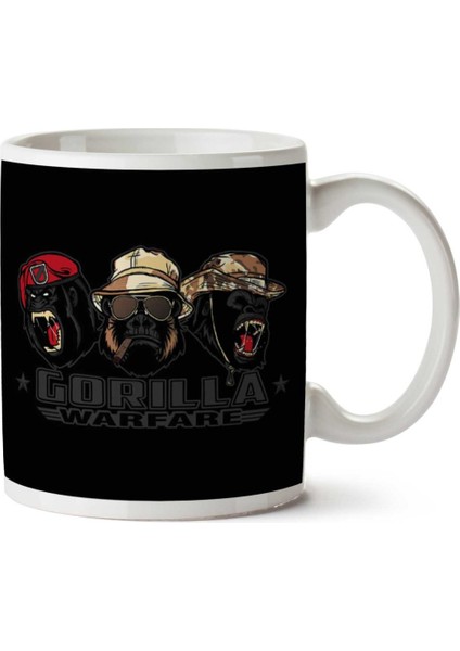 Gorilla Warfare Iki Tarafı Baskılı Kupa Bardak