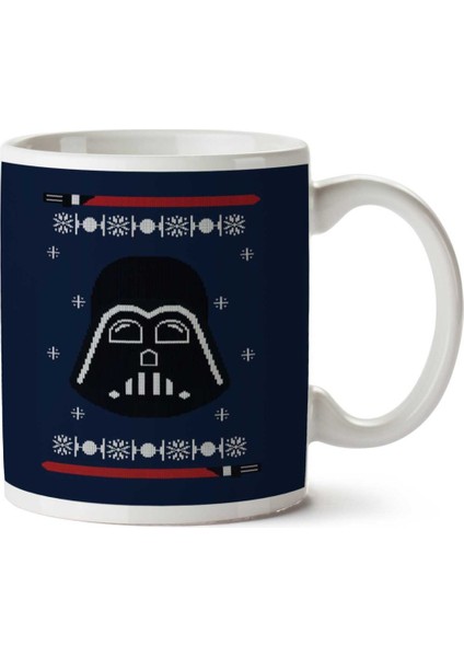 Darth Vader Light Saber Star Wars Christmas Knit Iki Tarafı Baskılı Kupa Bardak
