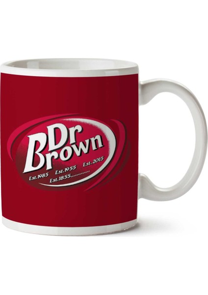 Doc Brown Dr Pepper Back To The Future Iki Tarafı Baskılı Kupa Bardak