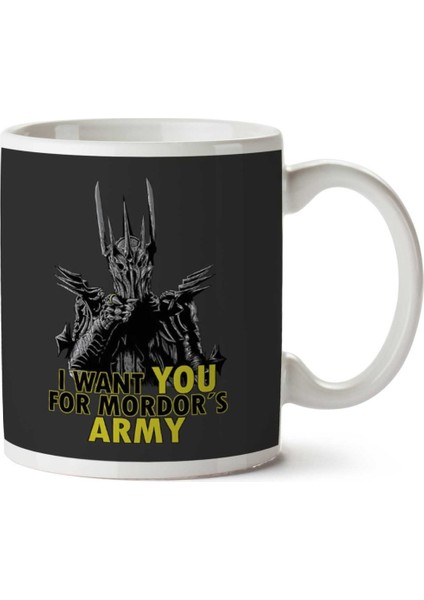 Lord Of The Rings Mordor's Army Iki Tarafı Baskılı Kupa Bardak