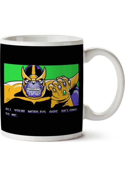Tüm Dünyalarınız Bana Aittir Thanos Zero Wing Iki Tarafı Baskılı Kupa Bardak