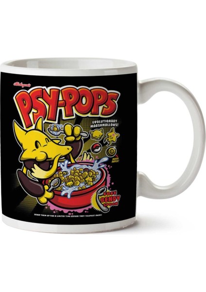 Alakazams Psypops Pokemon Cereal Iki Tarafı Baskılı Kupa Bardak