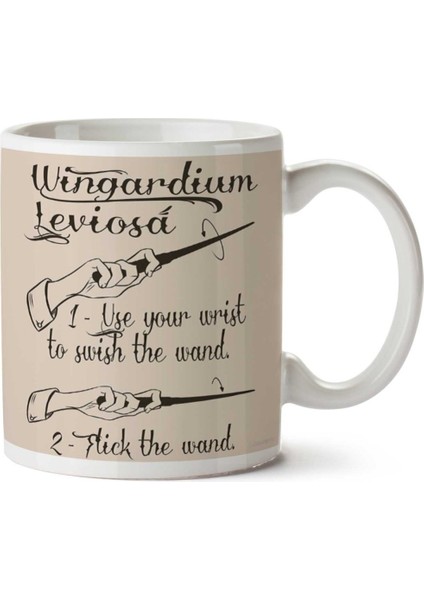 Wingardium Leviosa Iki Tarafı Baskılı Kupa Bardak