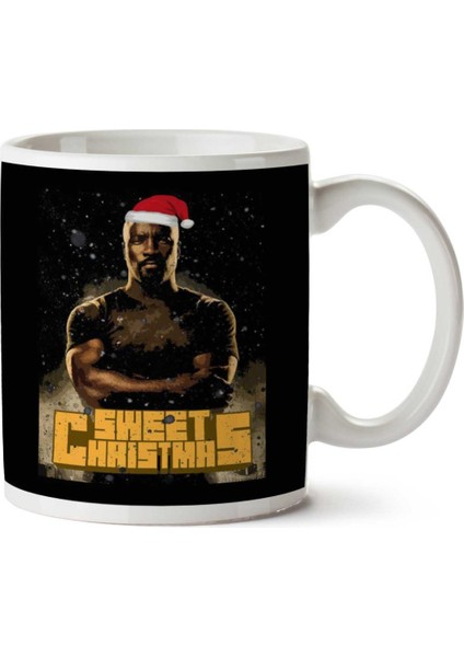 Luke Cage Sweet Christmas Snow Marvel Defenders Iki Tarafı Baskılı Kupa Bardak