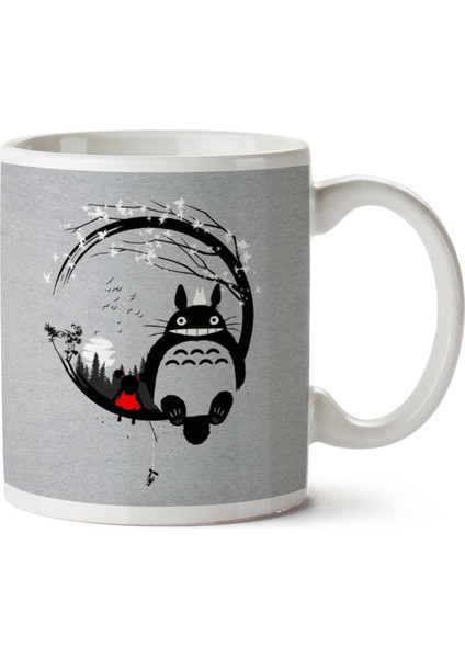 My Neighbor Totoro Circle Forest Landscape Iki Tarafı Baskılı Kupa Bardak