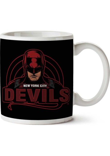 New York City Devils Daredevil Iki Tarafı Baskılı Kupa Bardak