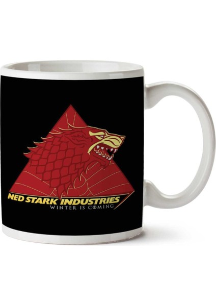 Ned Stark Industries Game Of Thrones Avengers Iki Tarafı Baskılı Kupa Bardak