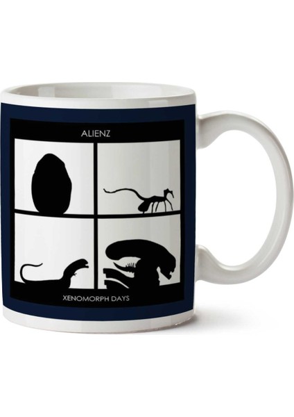 Xenomorph Days Gorlliaz Album Alien Iki Tarafı Baskılı Kupa Bardak