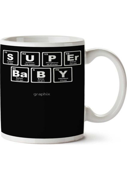 Super Baby Süper Bebek Periyodik Cetvel Iki Tarafı Baskılı Kupa Bardak
