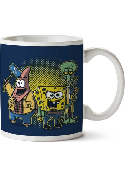 Equatic Hunters Sponge Bob Square Pants Supernatural Patrick Squidward Iki Tarafı Baskılı Kupa Bardak