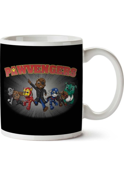 Pawvengers Inspired By Marvel Avengers Iki Tarafı Baskılı Kupa Bardak