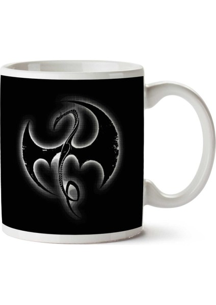 Iron Fist Dragon Symbol Glow Iki Tarafı Baskılı Kupa Bardak