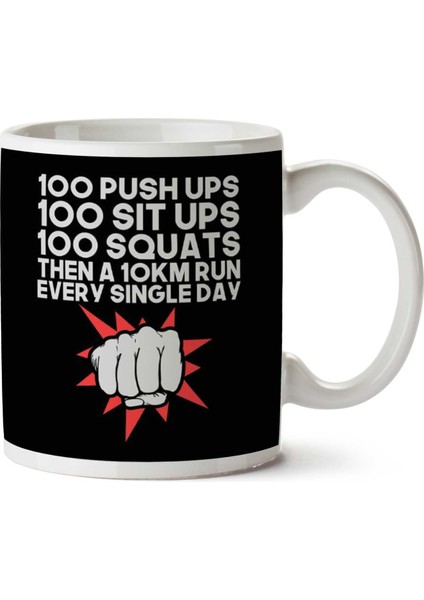 One Punch Man Daily Workout Iki Tarafı Baskılı Kupa Bardak