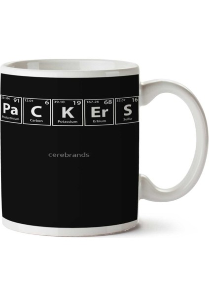 Packers Paketçi Periyodik Cetvel Iki Tarafı Baskılı Kupa Bardak