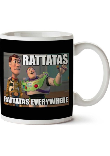 Pokemon Rattatas Everywhere Woody Buzz Toy Story Pixar Iki Tarafı Baskılı Kupa Bardak