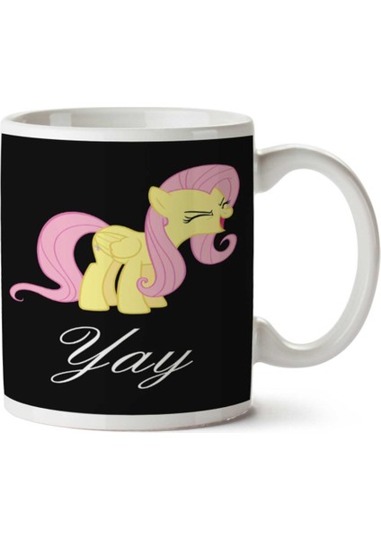 Fluttershy Yay.png Iki Tarafı Baskılı Kupa Bardak
