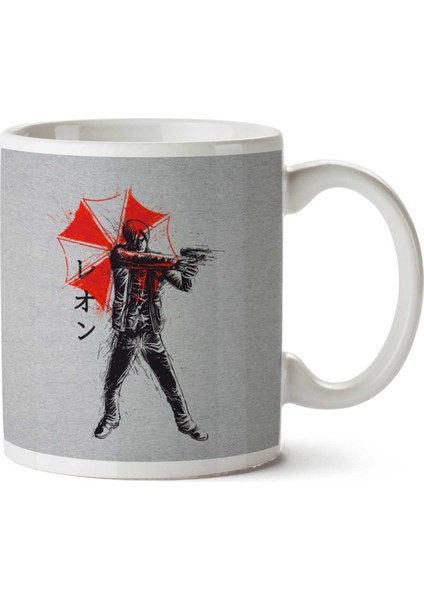 Red Sun Leon Resident Evil Iki Tarafı Baskılı Kupa Bardak