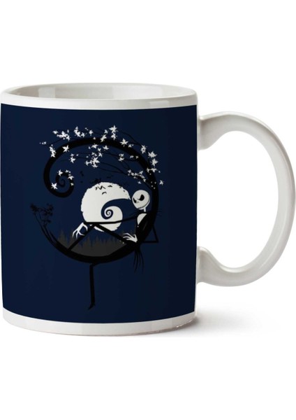 Nightmare Before Christmas Jack Skellington Circle Iki Tarafı Baskılı Kupa Bardak
