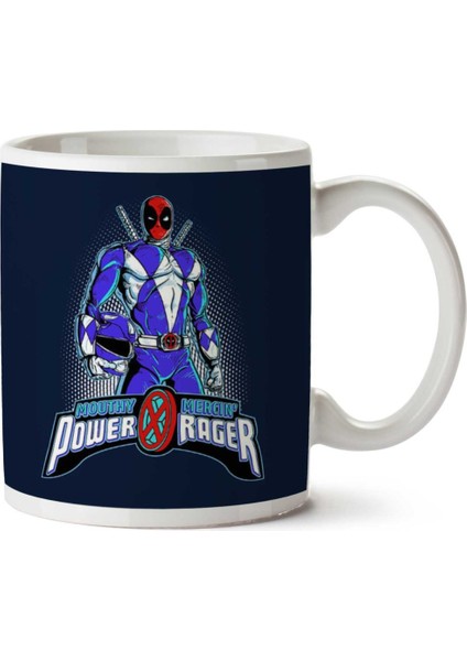 Deadpool Power Rangers Blue Rager Iki Tarafı Baskılı Kupa Bardak