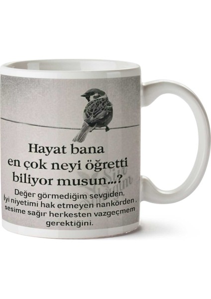 Hayat Bana En Çok Neyi Öğretti Iki Tarafı Baskılı Kupa Bardak