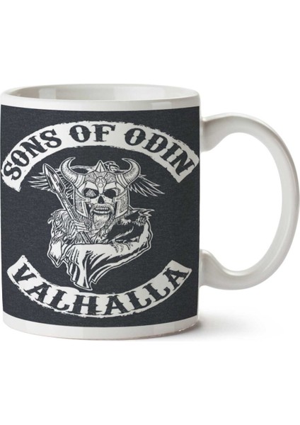 Sons Of Odin - Valhalla Chapter Iki Tarafı Baskılı Kupa Bardak