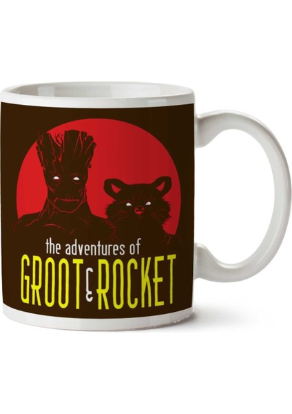 The Adventures Of Groot And Rocket Guardians Of The Galaxy Iki Tarafı Baskılı Kupa Bardak
