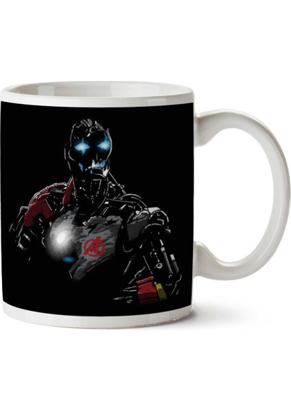 Stringless Avengers Iron Man Iki Tarafı Baskılı Kupa Bardak