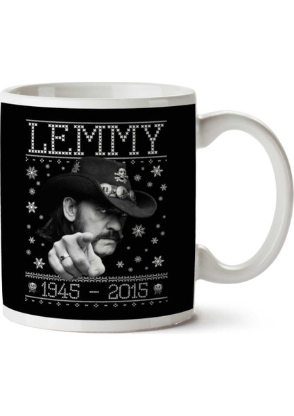 Lemmy Motorhead Christmas Knit Iki Tarafı Baskılı Kupa Bardak