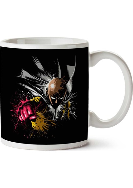 One Punch Man Splatter Iki Tarafı Baskılı Kupa Bardak
