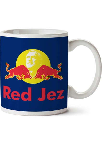 Red Jez Jeremy Corbyn Bull Iki Tarafı Baskılı Kupa Bardak