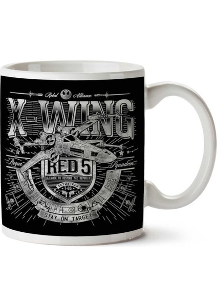 x Wing Red 5 Star Wars Iki Tarafı Baskılı Kupa Bardak