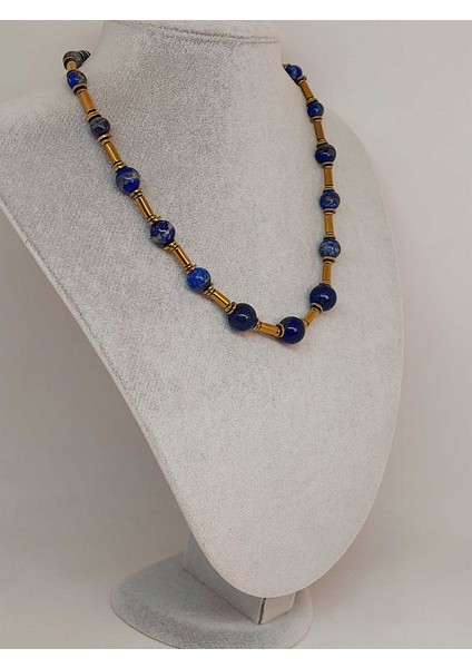 Lapis & Hematit Taşı Tasarım Unisex Kolye (45084) indirimleri