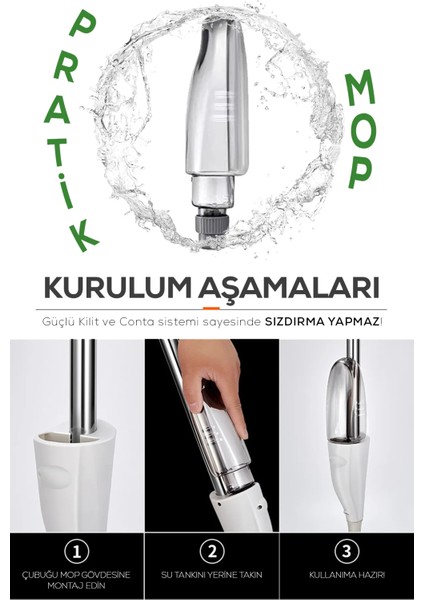 Profesyonel Su Hazneli Püskürtmeli Sprey Mop Aurora-Adr-01