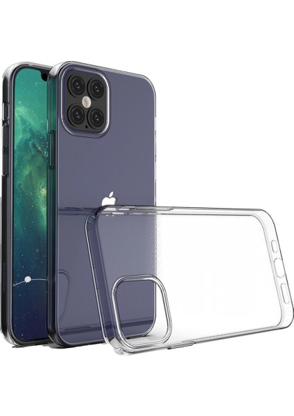 Iphone 12 / 12 Pro Kamera Korumalı Şeffaf Yumuşak Silikon