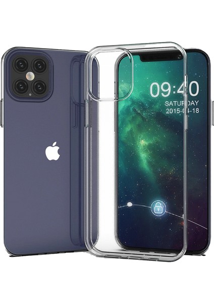 Iphone 12 / 12 Pro Kamera Korumalı Şeffaf Yumuşak Silikon