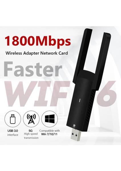 NR35 USB Wifi 6 Kablosuz Ağ Adaptörü Wireless 1800MBPS Windows Macos Linux